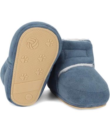 MASOCIO Baby Winter Warm Booties - Navy Blue | 12-18 Months | Anti-Slip Soft Sole Boots for Infant Boys & Girls - Buy Online on GoSupps.com