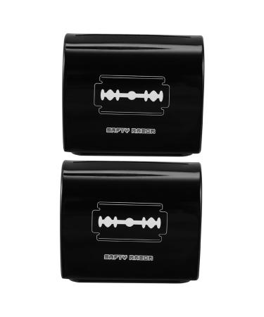 Frcolor 2st blade storage box waste disposal container Klein Bank Recycling Disposal container for razor blades holder for razor organizer shaver box extraterrestrial iron one -way man black 6.5x4.5x6cm