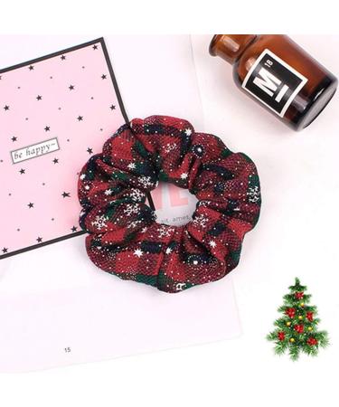 EGURS 10-Piece Christmas Hair Clips & Scrunchies - Red Checked Snowflake Elastic Hair Bands for Women & Girls - Buy Online on GoSupps.com