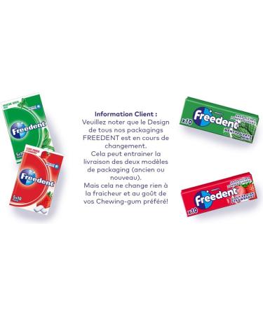 FREEDENT - Strawberry flavored chewing gum without sugars - Large size containing 30 packs of 10 dragees - 420 g - Buy Online on GoSupps.com