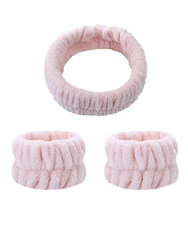 Plush Hair Band Cosmetic Makeup Washing Face Shower Spa Elastic Hair Hoop Warm white