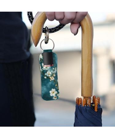 JooMeryer Van Gogh Oil Painting Chapstick Holder - Portable Lip Balm Sleeve Pouch Keychain for Women - Teal Flower Design - ONESIZE - Buy Online on GoSupps.com