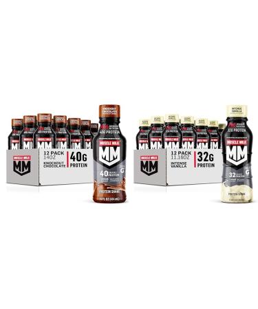 Muscle Milk Pro Advanced Nutrition Protein Shake & Pro Advanced Nutrition Protein Shake Intense Vanilla 11.16 Fl Oz (Pack of 12) 32g Protein 1g Sugar 16 Vitamins & Minerals 5g Fiber