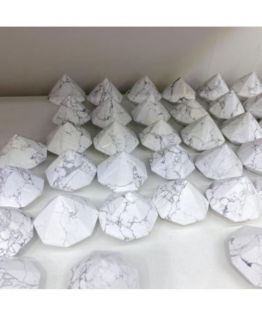 1pc Natural White Turquoise Gemstones Crystals Carved Diamonds Shape Stone Reiki Gift Home Decor DIY Crafts Stone Collection - Buy Online on GoSupps.com