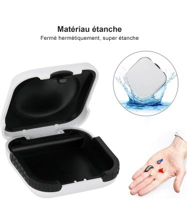 AYNEFY Hearing Aid Storage Box Portable Sound Amplifier Case Waterproof Hard Bag Hearing Aid Accessories for Outdoor Travling 6.5 x 6.5 x 2.5cm White - Buy Online on GoSupps.com