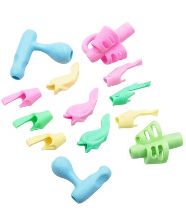 13 pieces of silicone ergonomic writing aid pencil grip training children pencil holder pencil pencil support writing aid grip posture correction tool for children students special needs.