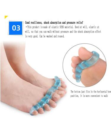 DEAVER Five-Finger Hallux Valgus Divider Separators for Overlapping Toes Gel Silicone Straightener Corrector Spreader Spacers Crooked ToesCorrection B 4 double pack - Buy Online on GoSupps.com