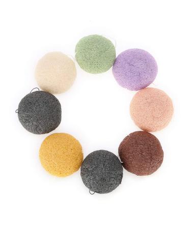 8pcs Konjac Sponge Set - Gentle Exfoliating & Deep Cleansing for Sensitive, Oily, Acne Prone Skin - Buy Online on GoSupps.com