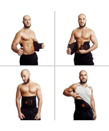 ActiveGear Waist Trimmer Belt - Red Medium | Slim Body Sweat Wrap for Stomach and Back Lumbar Support - Buy Online on GoSupps.com