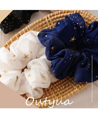 Outyua Elegant Star Hair Scrunchies - 5Pcs Hair Ties for Women and Girls - Buy Online on GoSupps.com