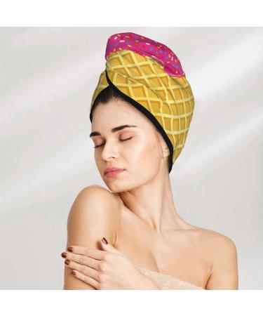 Hair Towel Wrap - Quick-Dry Turban with Button | Red Ice Cream Hair Drying Towel - Buy Online on GoSupps.com