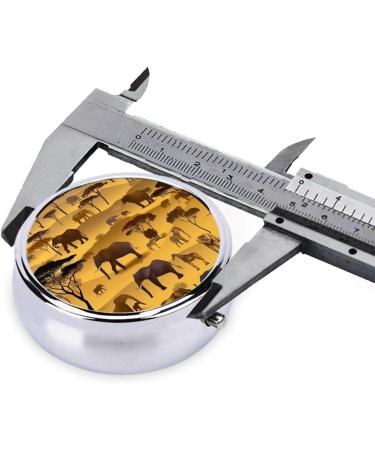 Shop African Grassland Animals Portable Metal Pill Box - Travel-Friendly 3-Compartment Design for Small Pills - Buy Online on GoSupps.com