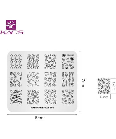 KADS 3D DIY Nail Art Stamp Plate Christmas Snowflakes, Snowmen & Flower Decorations - Set of 4 | C1 - Buy Online on GoSupps.com