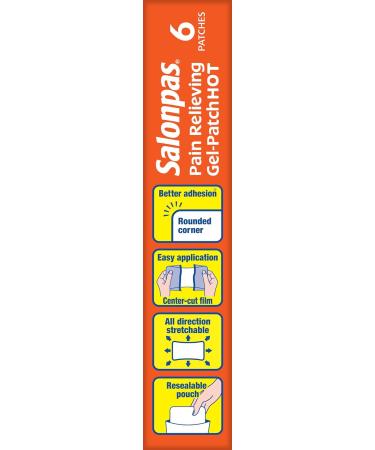Salonpas Pain Relieving Gel Patch Hot 6 count - Buy Online on GoSupps.com