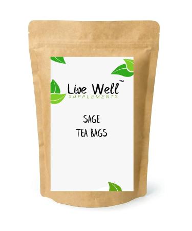 Sage Leaf Herbal Tea Bags (Unbleached Tea Bags) Premium Quality! FREE P&P (100 Tea Bags) - Buy Online on GoSupps.com