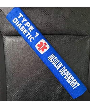 Type 1 Diabetic Medical Alert Belt Cover & Window Decal Set - Royal Blue | Essential Safety Gear for Diabetes Management - Buy Online on GoSupps.com