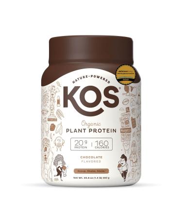 KOS Organic Plant Based Protein Powder, Chocolate - Delicious Vegan Protein Powder - Keto Friendly, Gluten Free, Dairy Free & Soy Free - 1.3 Pounds, 15 Servings 15 Servings (Pack of 1)