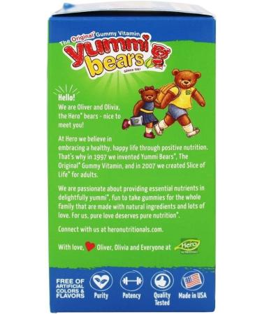 Hero Yummi Bears Complete Multi - Vegetarian Gummy Vitamins, Strawberry, Orange & Pineapple, 90 Count - Buy Online on GoSupps.com