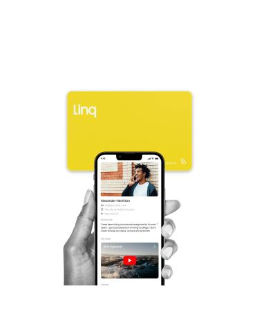 Linq Digital Business Card - Smart NFC Contact and Networking Card (Yellow)