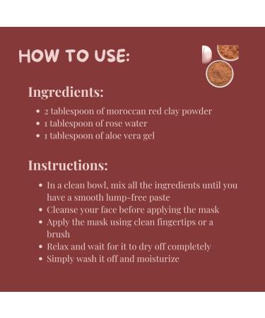 Meesha Moroccan Red Clay Powder - 3.5 oz (100g) | Detoxifying Oil-Absorbing 100% Natural for Face Masks & Hair Care - Buy Online on GoSupps.com