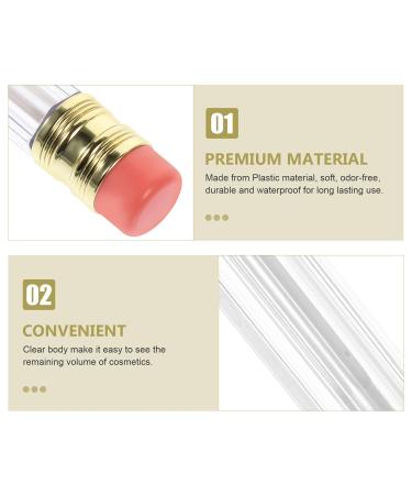 Lurrose 12-Piece Pencil-Shaped Empty Lip Gloss Tubes - Mini Clear Lip Oil Bottles for DIY Cosmetics - Perfect for Daily Use (1.6x9cm) - Buy Online on GoSupps.com