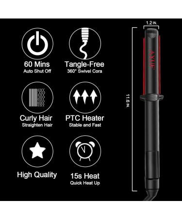 Buy 2 in 1 Hair Straightener & Curling Iron | Adjustable Temp Auto-Off Dual Voltage - Perfect for International Shipping - Buy Online on GoSupps.com