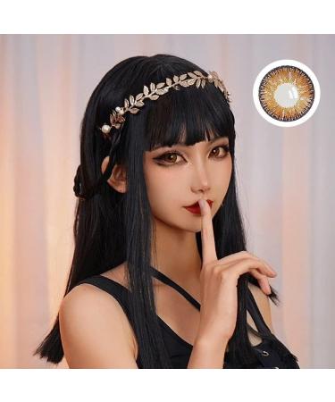 Dolovo Viga Brown Colored Contact Lenses - 12 Month Non-Prescription Cosplay Zombie Vampire Anime - Perfect for Carnival & Costume - Buy Online on GoSupps.com