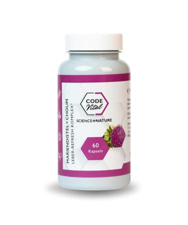Code Vital Leber Refresh complex with choline daring thistle artichoke & dandelion |Controlled & manufactured in Austria |100% nature & vegan |Support for the liver |60 capsules 60 pieces (1 pack)