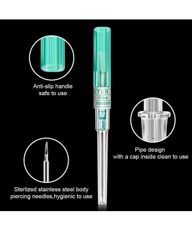 Catheter Piercing Needles - Combofix 18G 6pcs Disposable IV Catheter Piercing Needles for Ear Nose Belly Nipple Piercing - Buy Online on GoSupps.com