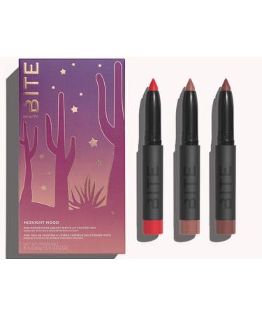 Bite Midnight Mood Mini Power Move Creamy Matte Lip Crayon Stick Trio Negroni Anejo Sazerac