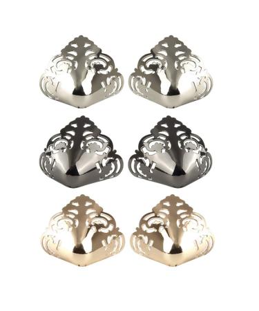 Happyyami 3 Pairs Metal Shoes Pointed Protector High Heel Tip Cap Cover Metal Protector High Heel Pump Toe Head Cap Cover Pump Decorations Charms Repair Accessories 3.5X3.5cm Style4