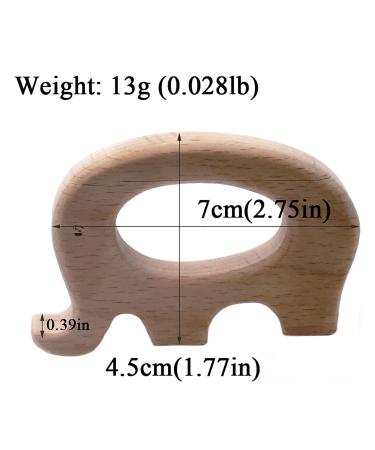 Baby Wooden Elephant Teether Pendant - Food Grade DIY Jewelry Necklace & Play Gym Pack of 10 - Buy Online on GoSupps.com