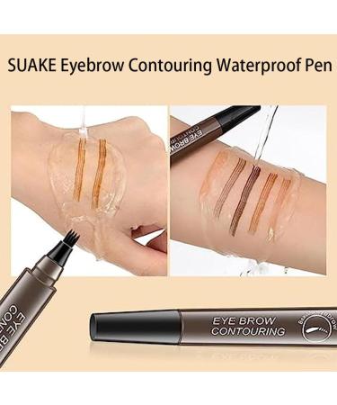 Suake Eyebrow Contouring Pen SUAKE Eyebrow Pen Waterproof Suake Eyebrow Pencil 4-Tip Micro-Fork Long Lasting Smudge Proof Liquid Eye Brow Pencils (3PCS-D) - Buy Online on GoSupps.com