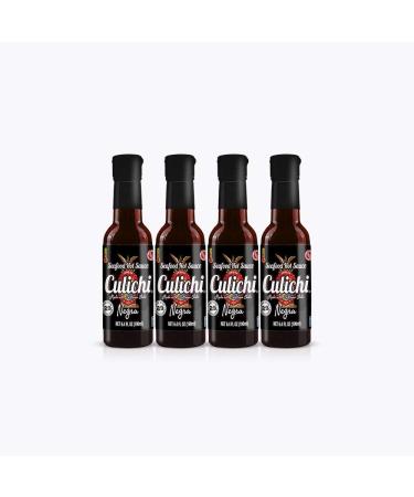 Salsa Culichi Negra/ Seafood Sause Quantity of 4 Bottles 6.4oz