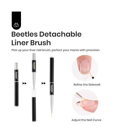 Beetles 7-in-1 Low Heat Builder Gel - 15ml Clear Strengthener with Liner Brush for Nail Art & Design | Perfect Holiday Gift for Women - Buy Online on GoSupps.com
