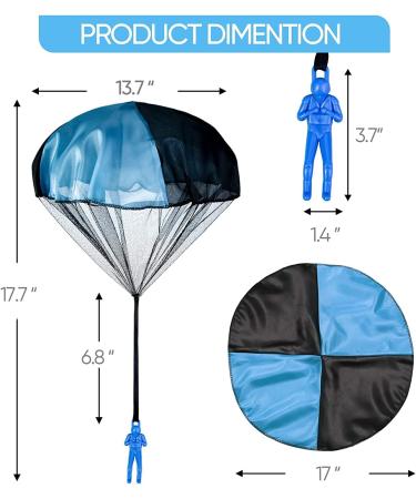 Jiosdo Parachute Toy Set - 10pcs Outdoor Parachutists for Kids | Perfect Birthday Gifts & Party Favors - Buy Online on GoSupps.com