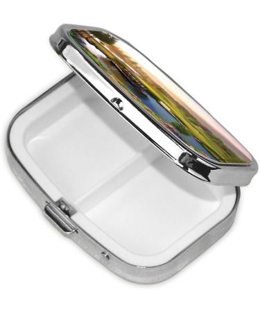 Golf Resort Park Printed Square Pill Box - Portable Travel Medicine Organizer for Effortless Health Management - Buy Online on GoSupps.com