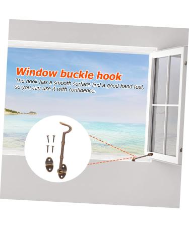 Alipis 1 Set Door and Window Buckle Vintage Window Hook Window Lock Hook Buckle Hook Door Latch Pure Copper 10.5X3.1X0.6CM Bronzed - Buy Online on GoSupps.com