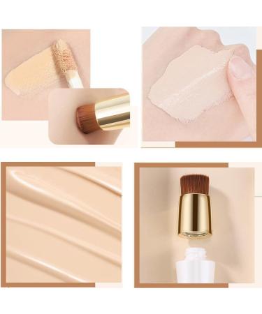 Double-Head Concealer Liquid 2-in-1 Foundation & Concealer with Brush | Brighten Dark Circles & Moisturize | Waterproof Anti-Fold Makeup - Buy Online on GoSupps.com