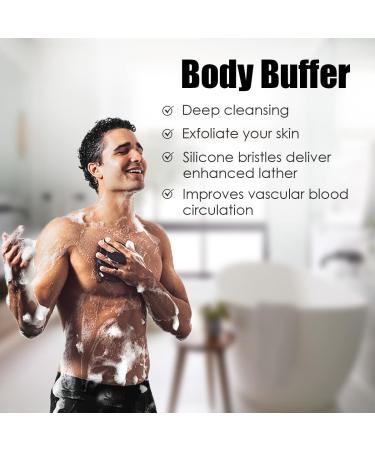 Silicone Body Scrubber for Shower - Premium Exfoliator Brush for Skin Cleaning & Nourishing - Lather Boosting Bristles, No-Slip Handle - 1 Pack - Buy Online on GoSupps.com