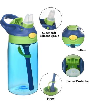 Flintronic 480ML Sippy Cup for Kids | Leak-Proof BPA-Free Toddler Drink Bottle | Shatter-Proof with Brush | Blue - Buy Online on GoSupps.com