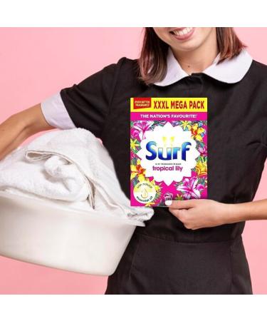 Surf Tropical Cleaning Fabric Washing Powder Biological Solution Tropical Lily Infused with Natural Essential Oil For Fresh and Clean Cold and Hot Washes - 130 Washes - Buy Online on GoSupps.com