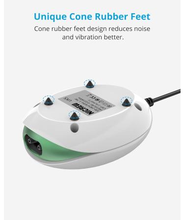 Buy Nicrew Ultra-Quiet Aquarium Air Pump for 400L - Adjustable Flow 37 dB Complete Set with Hose Stone & Valve - Buy Online on GoSupps.com