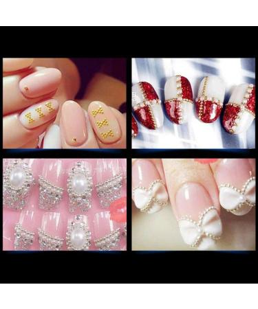 Aysekone Nail Steel Pearls and Studs Set - Fashion Gold, Silver, Rose Gold Nail Art Decorations - 2 Boxes Nail Tools - Buy Online on GoSupps.com