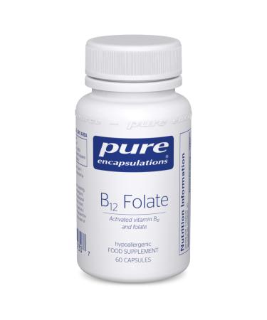 Pure Encapsulations - Activated Vitamin B12 and Folate - Methylcobalamin/L-5-methyltetrahydrofolate (L-5-MTHF) Tiredness and Fatigue Supplement - 60 Capsules