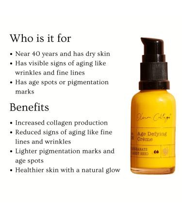 Age-Defying Creme for Women | Cold Pressed Oils & Antioxidants | Reduce Wrinkles & Pigmentation | 30ml - Buy Online on GoSupps.com