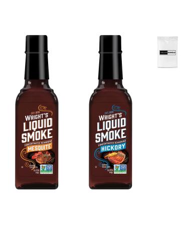 Value Bundle: Liquid Smoke - Liquid Smoke for Cooking - Smokehouse Flavor - Custom Value Bundle Branded Package of 2 (Mesquite/Hickory)