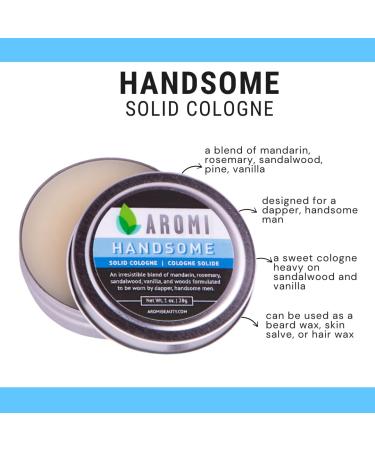Aromi Solid Cologne | Sweet Vanilla Musk Fragrance Vegan and Cruelty-free Scent Portable Travel Small Gift Men's Stocking Stuffer Alcohol-free (Handsome) - Buy Online on GoSupps.com
