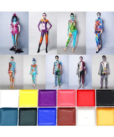Professional Oil Based Face Paint Palette Set - 12 Flash Colors for Adults, Halloween Makeup & Cosplay - Buy Online on GoSupps.com