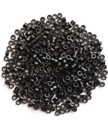 500pcs Black Silicone Micro Rings Links Beads for Hair Extensions - 5.0X3.0X3.0mm - Buy Online on GoSupps.com